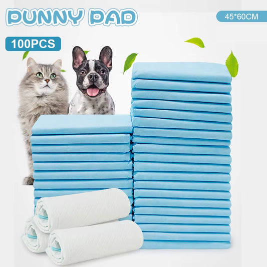 100Pc Pet Diapers 45*60Cm/60*90Cm Cats Dog Diapers Super Absorbent Pet Diaper Dog Pee Pad Quick Dry Disposable Urine Nappy Mat