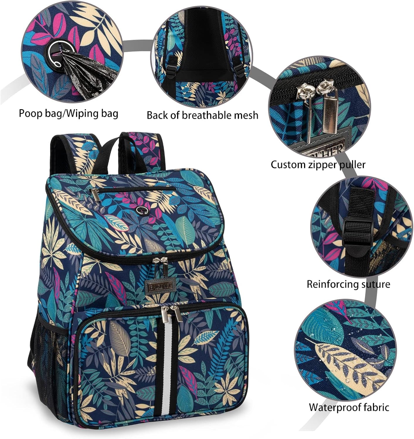 丨Dog Travel Bag, Airline Approved Pet Supplies Backpack, Dog Travel Backpack with 2 Silicone Collapsible Bowls and 2 Food Baskets