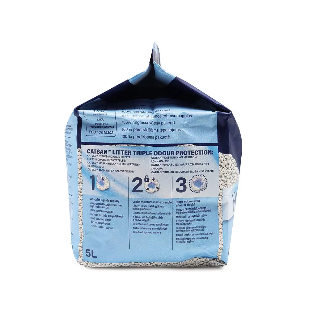 Catsan Hygiene Non-Clumping Cat Litter 5L, Highly Absorbent Natural Mineral Litter for Kittens and Adult Cats