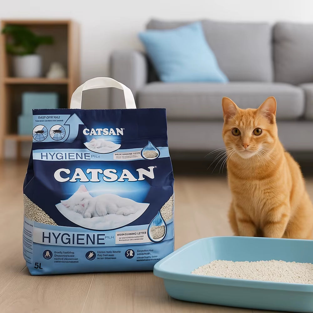 Catsan Hygiene Non-Clumping Cat Litter 5L, Highly Absorbent Natural Mineral Litter for Kittens and Adult Cats