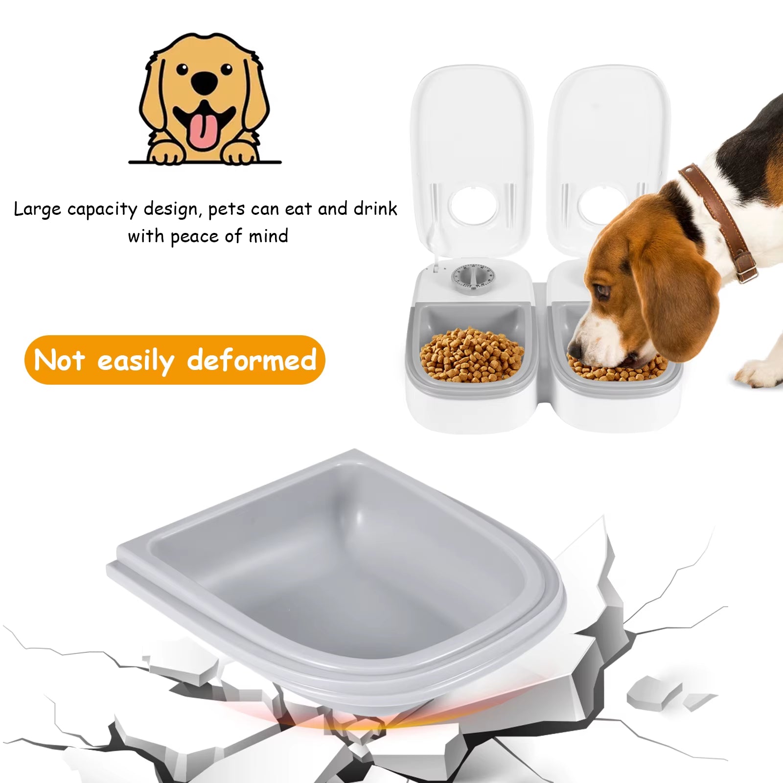 Automatic Pet Feeder for Dogs and Cats Dry and Wet Food Double Meal Separation Regular Quantitative Healthy Feeding