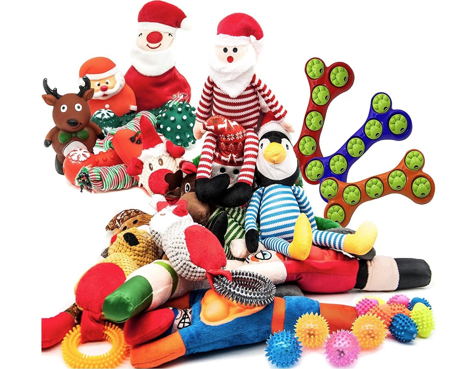 Assorted Puppy Dog Pet Toys GIFT BUNDLE Ropes Chew Fetch Balls Squeaky Xmas - Michka