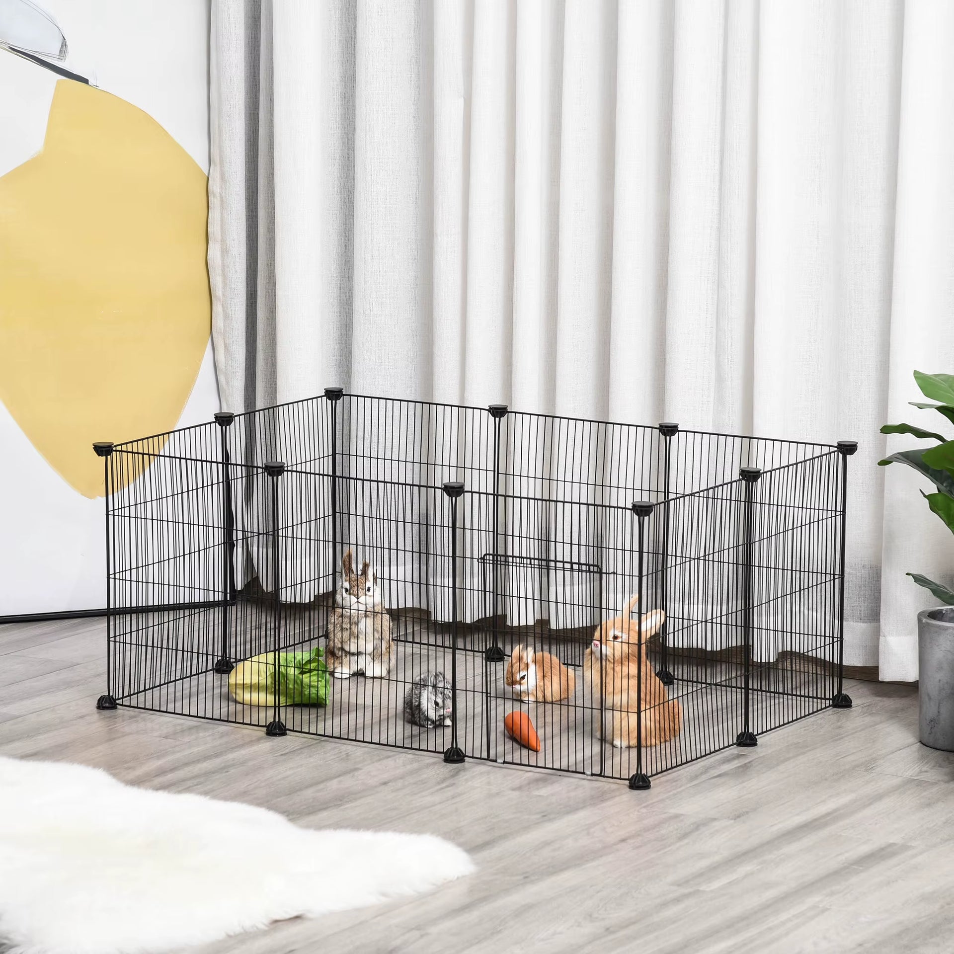 DIY Pet Playpen Cage 22 Piece W/Door Bunny Chinchilla Hedgehog Guinea Pig