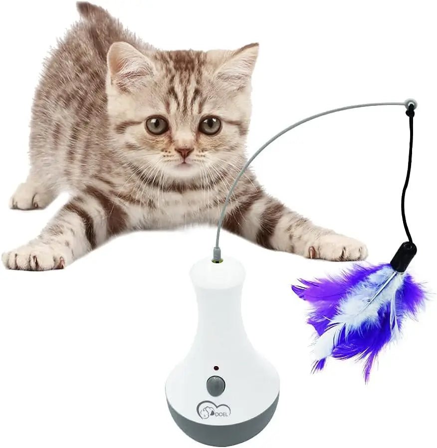 Cat Interactive Toys Funny Feather Kitten Teaser Indoor Play Automatic Toy Gift Cat Feather Toy - Michka