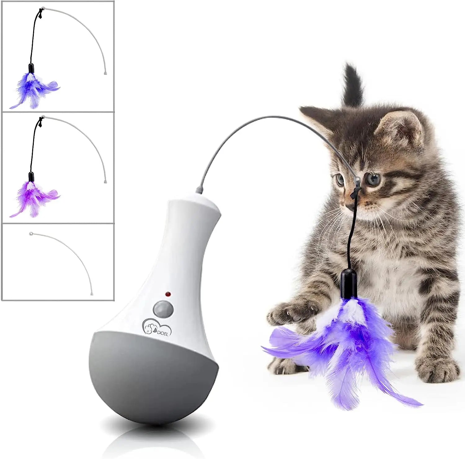 Cat Interactive Toys Funny Feather Kitten Teaser Indoor Play Automatic Toy Gift Cat Feather Toy - Michka