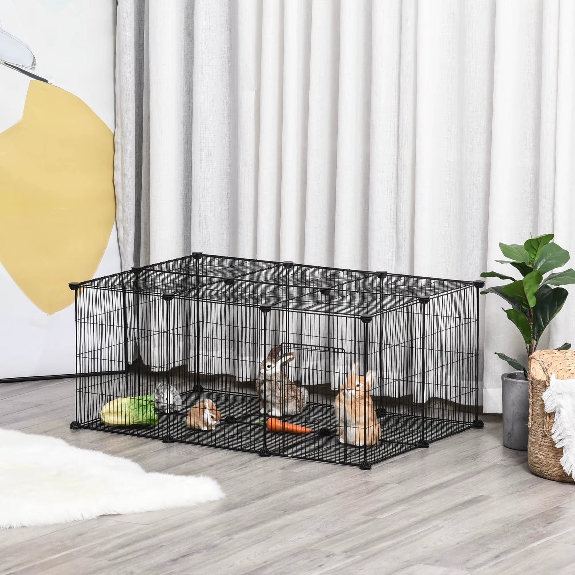 DIY Pet Playpen Cage 22 Piece W/Door Bunny Chinchilla Hedgehog Guinea Pig - Michka
