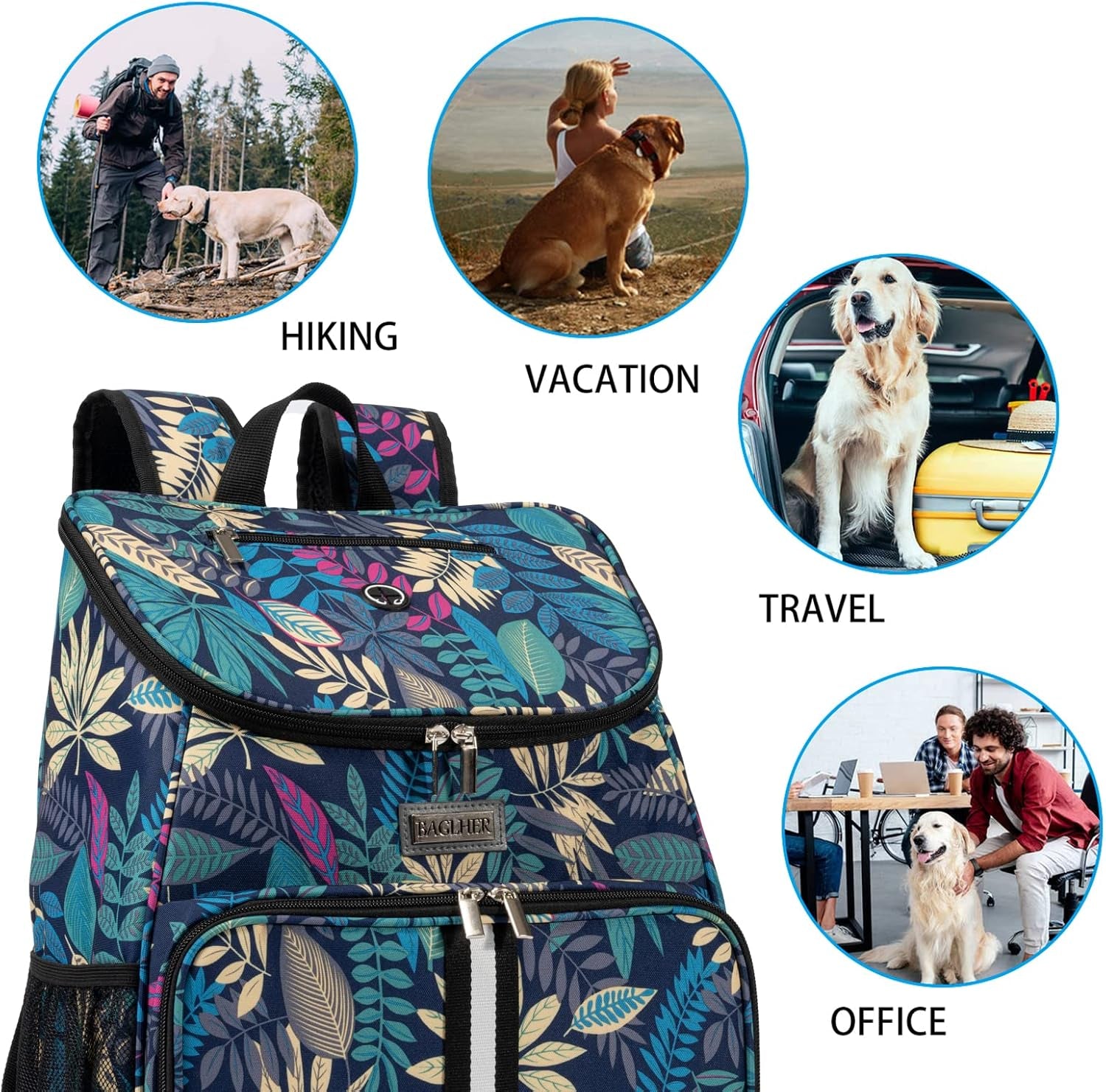丨Dog Travel Bag, Airline Approved Pet Supplies Backpack, Dog Travel Backpack with 2 Silicone Collapsible Bowls and 2 Food Baskets