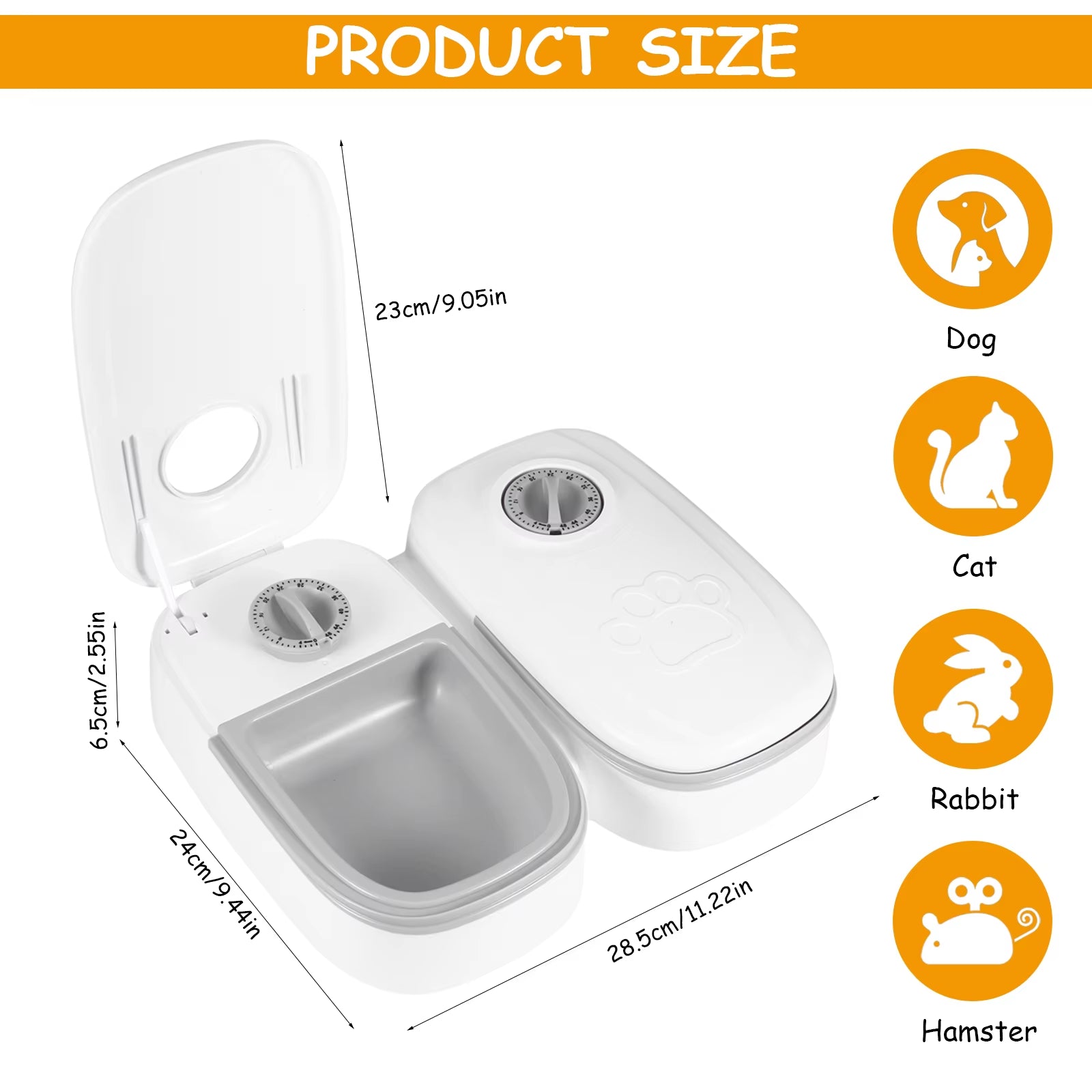 Automatic Pet Feeder for Dogs and Cats Dry and Wet Food Double Meal Separation Regular Quantitative Healthy Feeding
